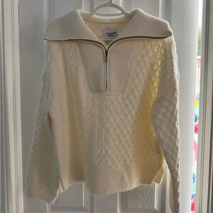 White Cable Knit Sweater